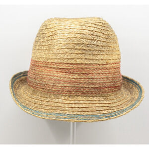 PETER GRIMM True Character Natural Fiber Fedora Hat‎ Colorful Stripe Unisex O/S